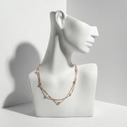 Layered Pearl Beaded Chain Necklace