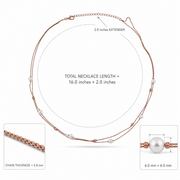Layered Pearl Drop Chain Necklace