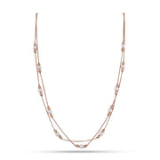 Layered Pearl Bead Chain Necklace