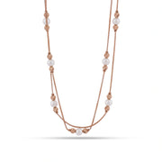 Layered Pearl Bead Chain Necklace