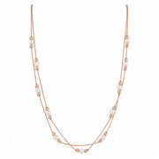 Layered Pearl Bead Chain Necklace