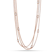 Layered Pearl Chain Necklace