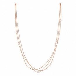 Layered Pearl Chain Necklace