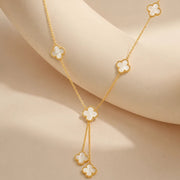 Blush Clover Drop Layered Necklace