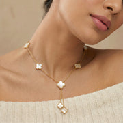Blush Clover Drop Layered Necklace