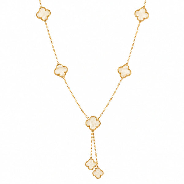 Blush Clover Drop Layered Necklace
