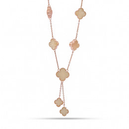 Blush Clover Drop Layered Necklace