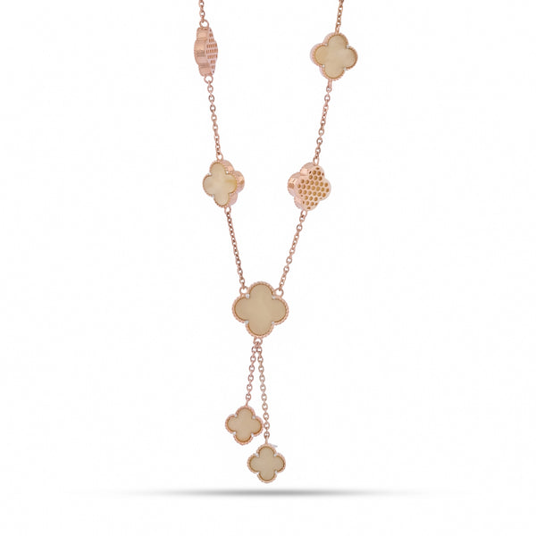 Blush Clover Drop Layered Necklace