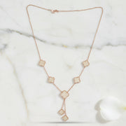 Blush Clover Drop Layered Necklace