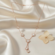 Blush Clover Drop Layered Necklace