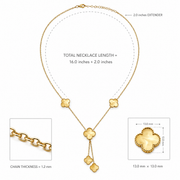 Golden Clover Drop Chain Necklace