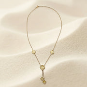 Golden Clover Drop Chain Necklace