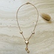 Golden Clover Drop Chain Necklace