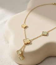 Golden Clover Drop Chain Necklace