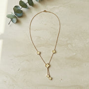 Golden Clover Drop Chain Necklace