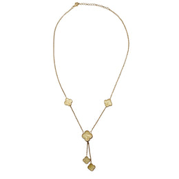 Golden Clover Drop Chain Necklace