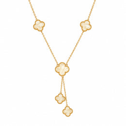 Golden Clover Drop Chain Necklace