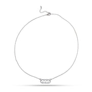Crystal Studded Bar Charm Necklace