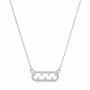 Crystal Studded Bar Charm Necklace