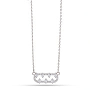 Crystal Studded Bar Charm Necklace