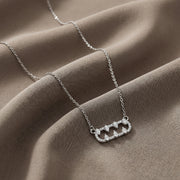 Crystal Studded Bar Charm Necklace