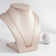 Rose Gold Pearl Charm Necklace