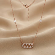 Rose Gold Pearl Charm Necklace