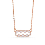 Rose Gold Pearl Charm Necklace