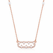 Rose Gold Pearl Charm Necklace
