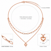 Rose Gold Heart Layered Necklace