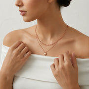 Rose Gold Heart Layered Necklace