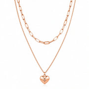 Rose Gold Heart Layered Necklace