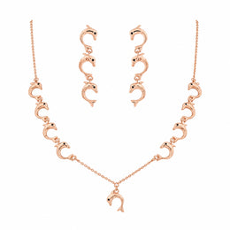 Rose Gold Dolphin Charm Necklace