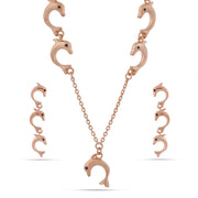 Rose Gold Dolphin Charm Necklace