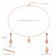 Rose Gold Oval Drop Set