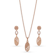 Rose Gold Oval Drop Set