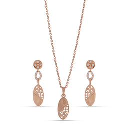 Rose Gold Oval Drop Set