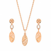 Rose Gold Oval Drop Set