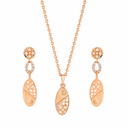 Rose Gold Oval Drop Set