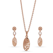 Rose Gold Oval Drop Set