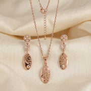 Rose Gold Oval Drop Set