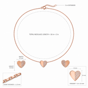 Split Crystal Heart Jewelry Set