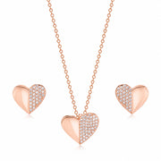 Split Crystal Heart Jewelry Set