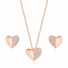 Split Crystal Heart Jewelry Set