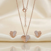 Split Crystal Heart Jewelry Set
