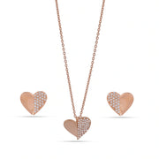 Split Crystal Heart Jewelry Set
