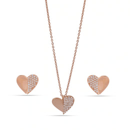 Split Crystal Heart Jewelry Set