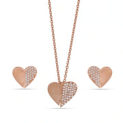 Split Crystal Heart Jewelry Set
