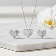 Dual Tone Crystal Heart Set