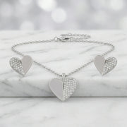 Dual Tone Crystal Heart Set